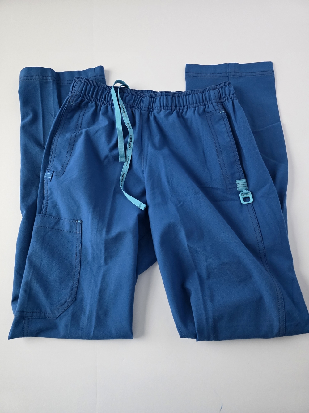 Carhartt Cross-Flex Force Women's Sz XS R Boot-Cut Cargo Scrub Pants Royal Blue